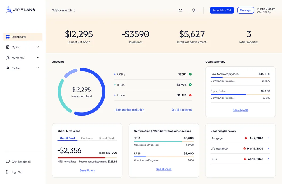 JayPlans dashboard preview